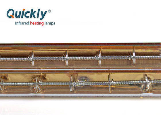 Twin Tube Short Wave Infrared Heating Lamps With Gold Coating