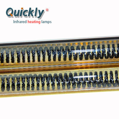 Twin Tube Carbon Fiber Quartz Infrared Heater Lamps Gold Coating